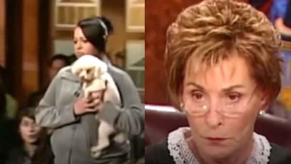 Dommeren ber kvinnen sette ned hunden – like etter er  ingen i tvil om hvem som er hundens rettmessige eier!