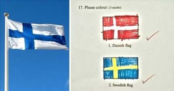 Eleven skulle tegne det finske flagget, men hvordan oppgaven ble løst er helt herlig!