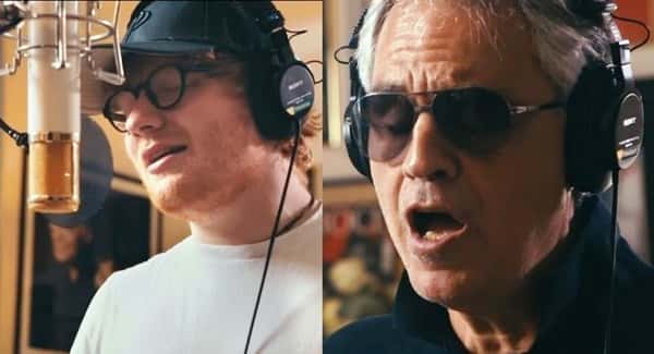 Ed Sheeran og Andrea Bocelli slår seg sammen. Hør når de synger ‘Perfekt’ på hvert sitt språk.