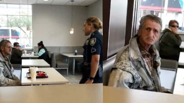 En fremmed kjøper mat til en hjemløs mann på McDonalds. Men så kommer politiet og kaster ut dem begge!