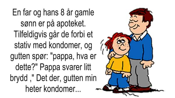Gutten ser et stativ med kondomer og spør pappa hva det er, men hva faren forklarer ham…Haha!