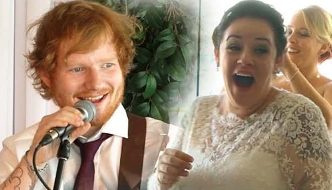Ed Sheeran fikk høre at brudeparet hadde valgt en av hans sanger til brudevalsen, da dukket han opp og sang den for dem!