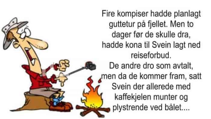 Han ville ikke gå glipp av en tur med gutta, og så sitt snitt da han fikk en gylden sjanse….Haha!