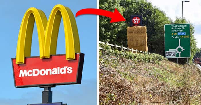 McDonalds kuttet ned bondens hekk for å sette opp et reklameskilt, da svarte han med å gjøre dette!