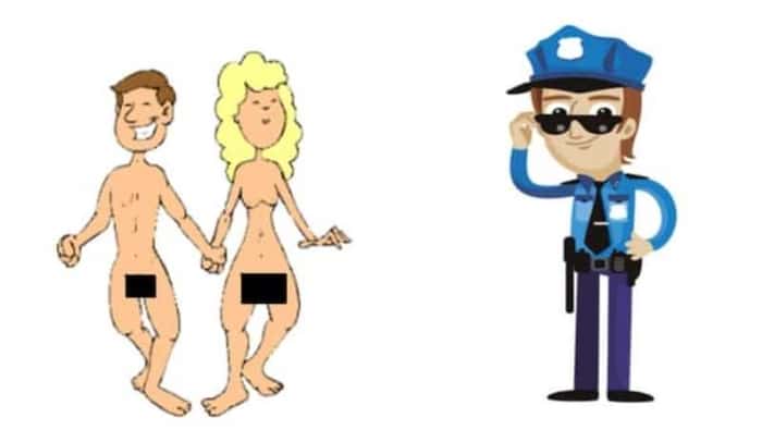 Politimannen overrasker ekteparet midt i en elskovsakt på en offentlig strand, men reaksjonen?